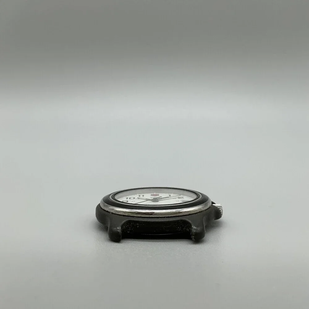 Vintage Victorinox Swiss Army Black Bezel Silver Tone Mens Watch 39mm For Parts
